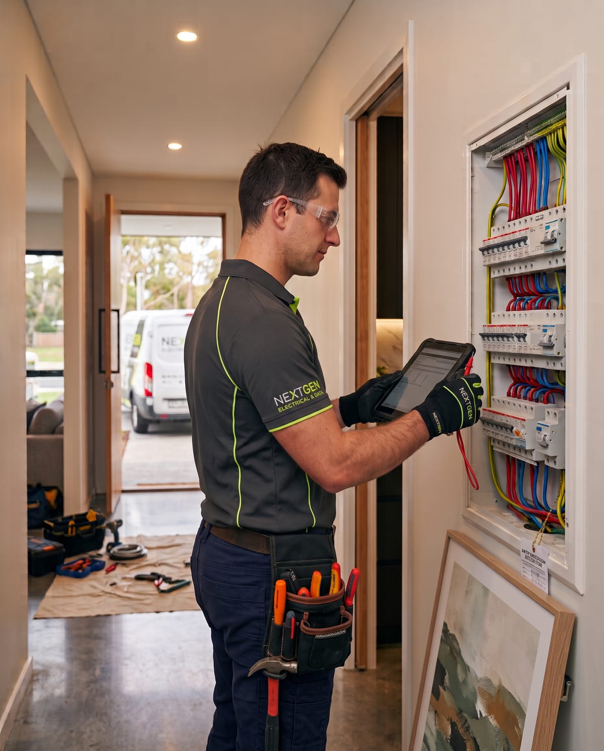 NextGen electrician working on a switchboard in Melbourne